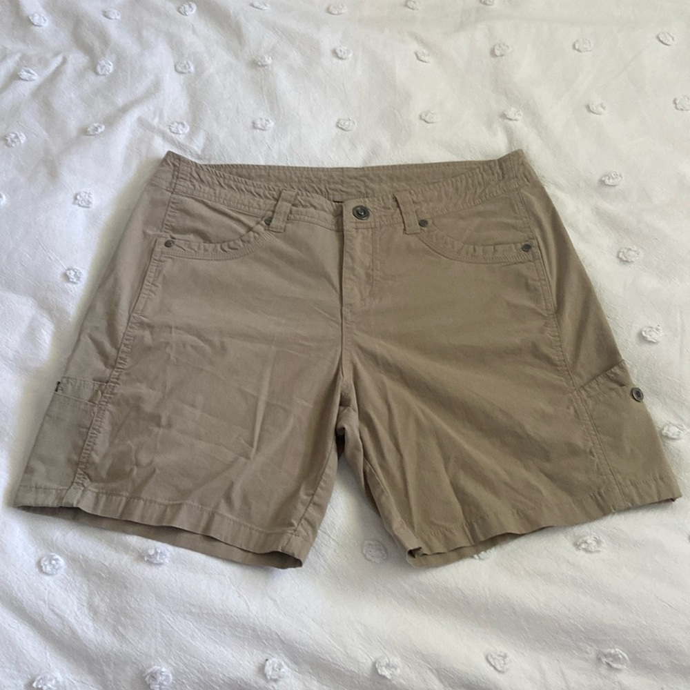 Kuhl Shorts Women 10 Cargo Hiking Outdoors Mid Rise Cotton Blend Performance